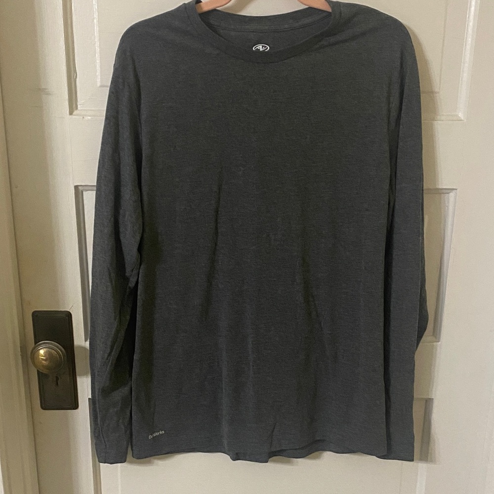 Athletic Works Men's Dark Gray Long Sleeve Shirt